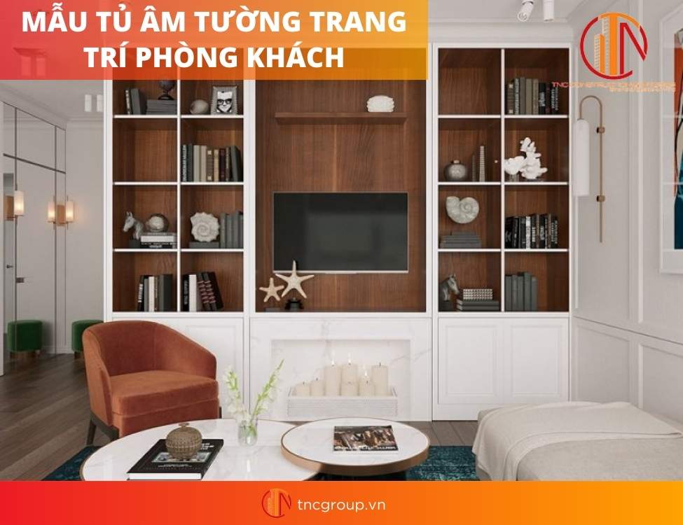 mẫu tủ trang trí phòng khách