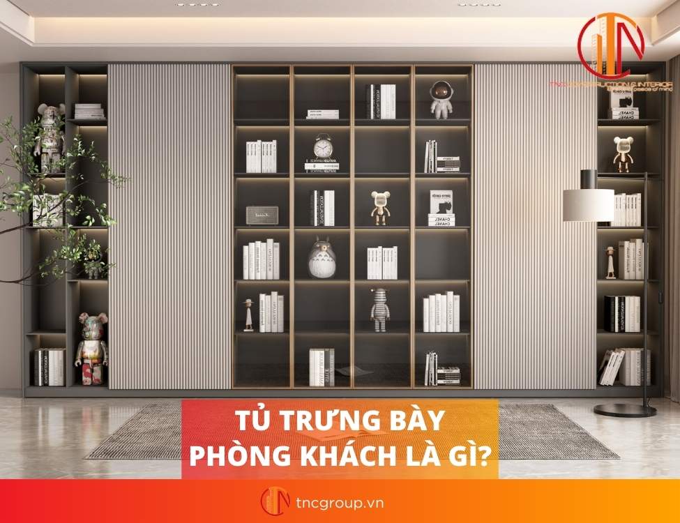 mẫu tủ trang trí phòng khách