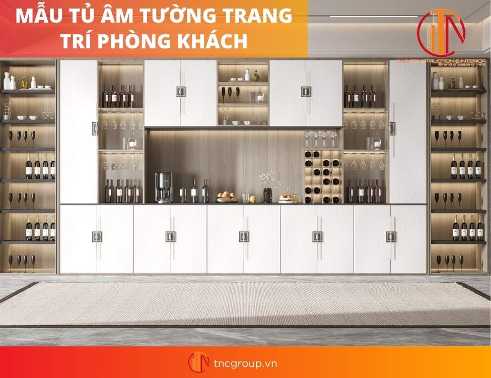 mẫu tủ trang trí phòng khách