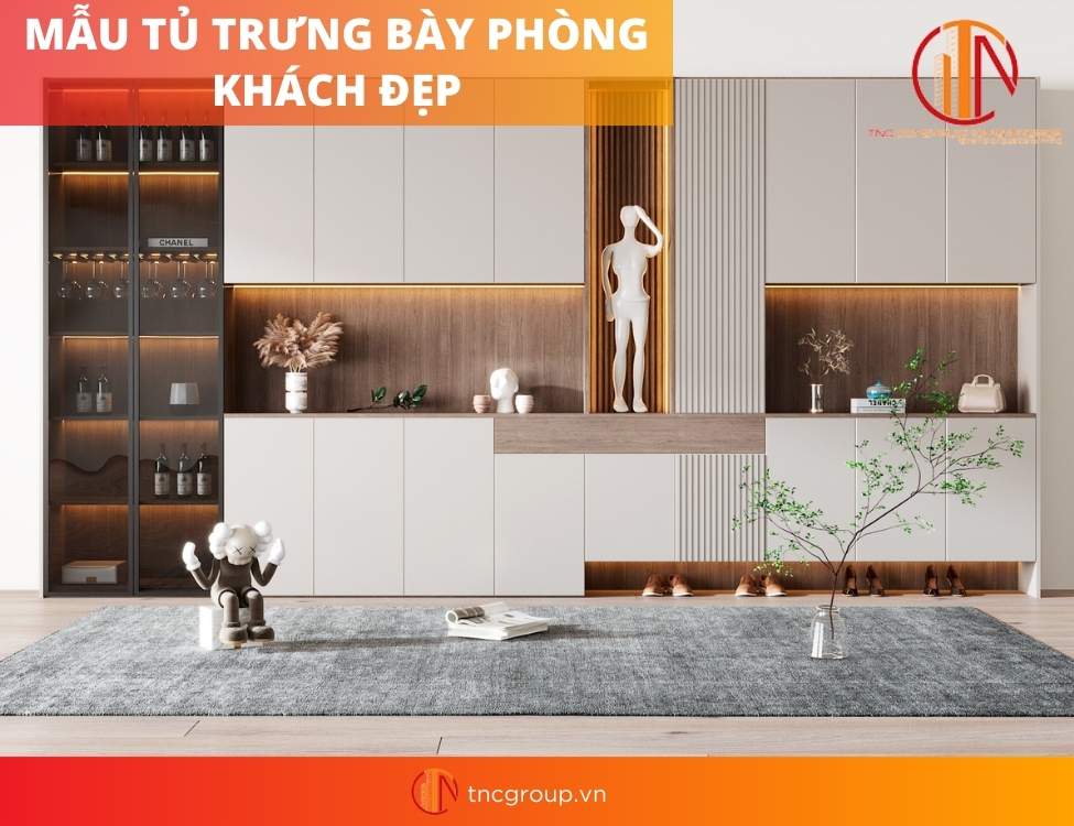 mẫu tủ trang trí phòng khách