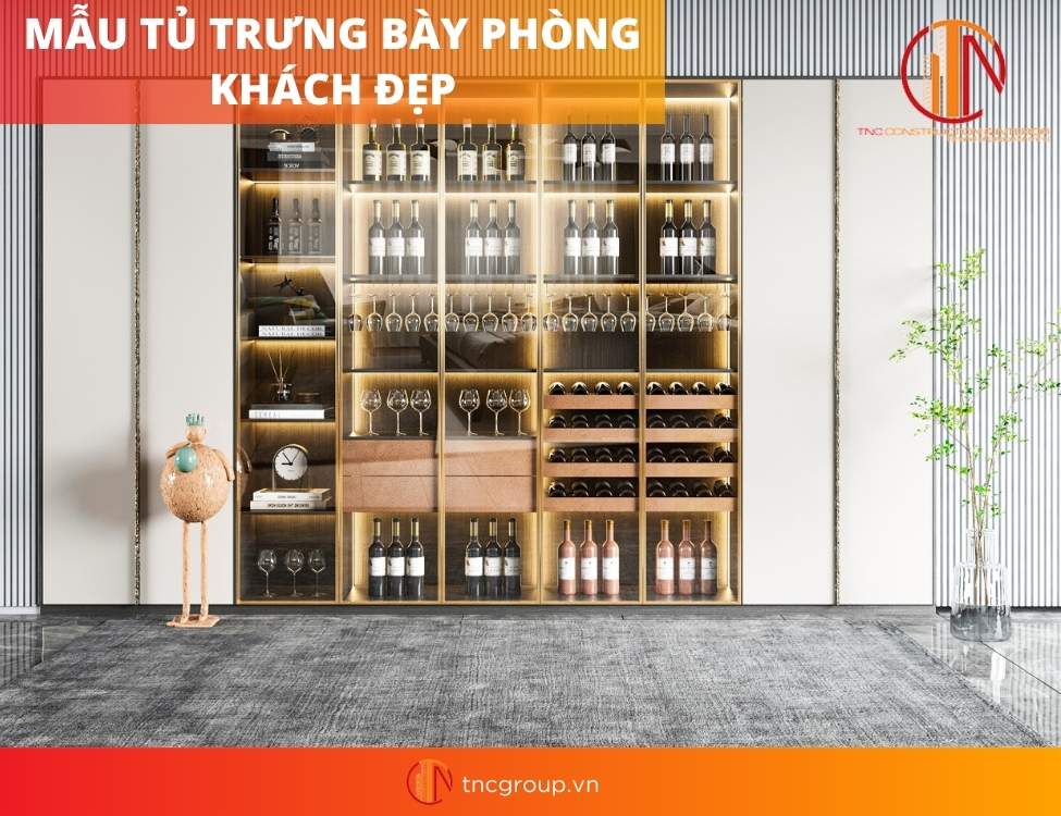 mẫu tủ trang trí phòng khách