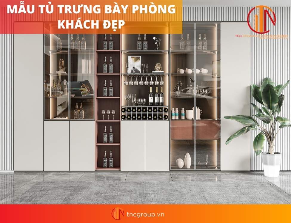 mẫu tủ trang trí phòng khách