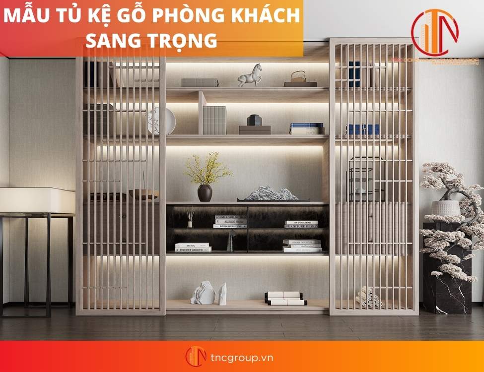 mẫu tủ trang trí phòng khách