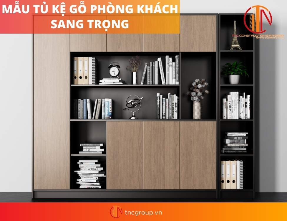 mẫu tủ trang trí phòng khách