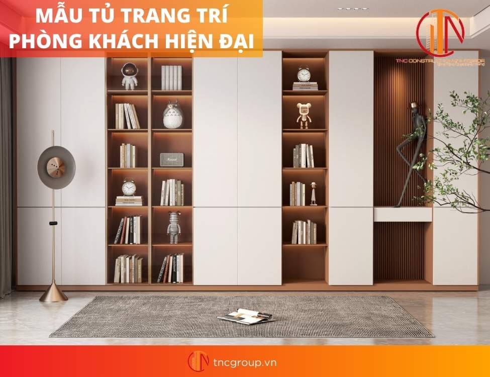 mẫu tủ trang trí phòng khách