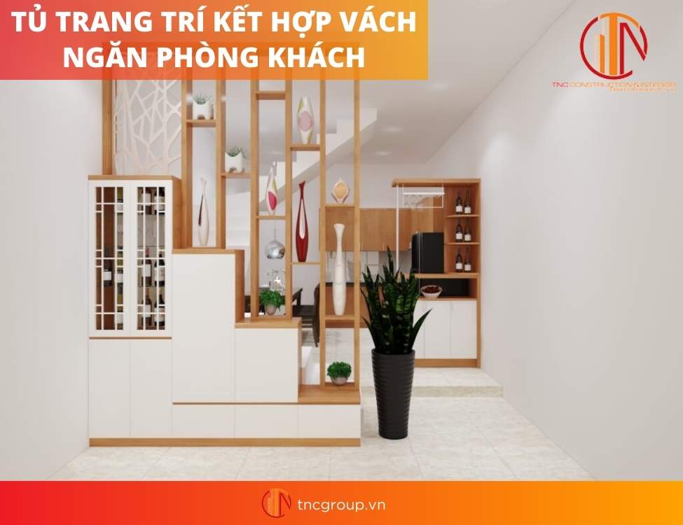 mẫu tủ trang trí phòng khách