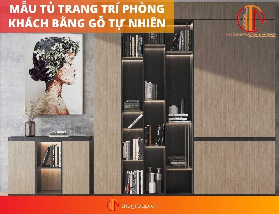 mẫu tủ trang trí phòng khách