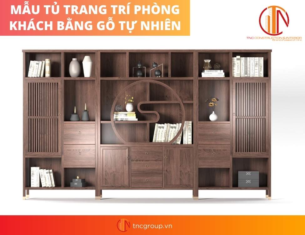 mẫu tủ trang trí phòng khách