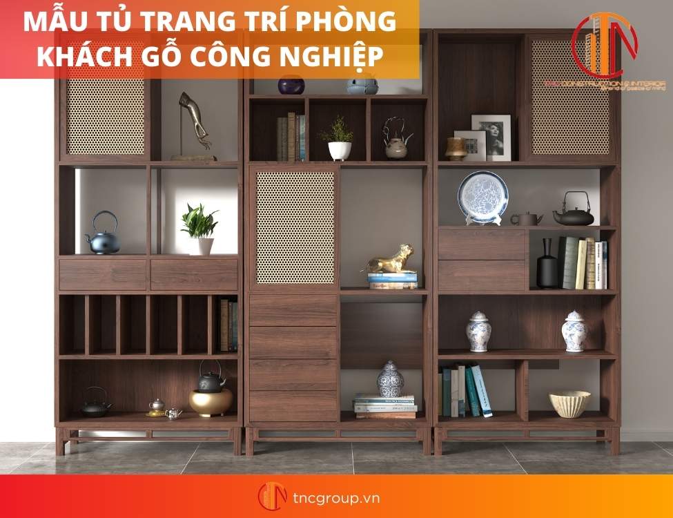 mẫu tủ trang trí phòng khách