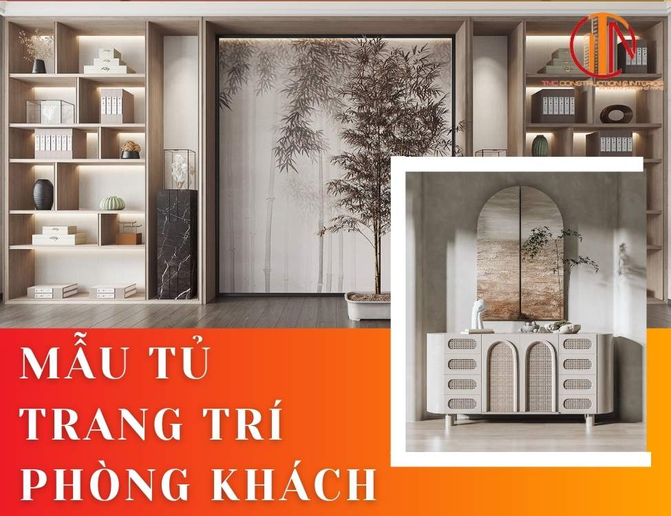 mẫu tủ trang trí phòng khách