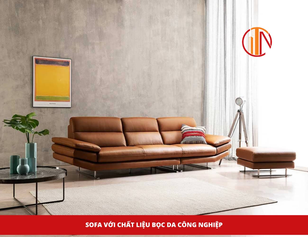 Sofa với chất liệu bọc da công nghiệp