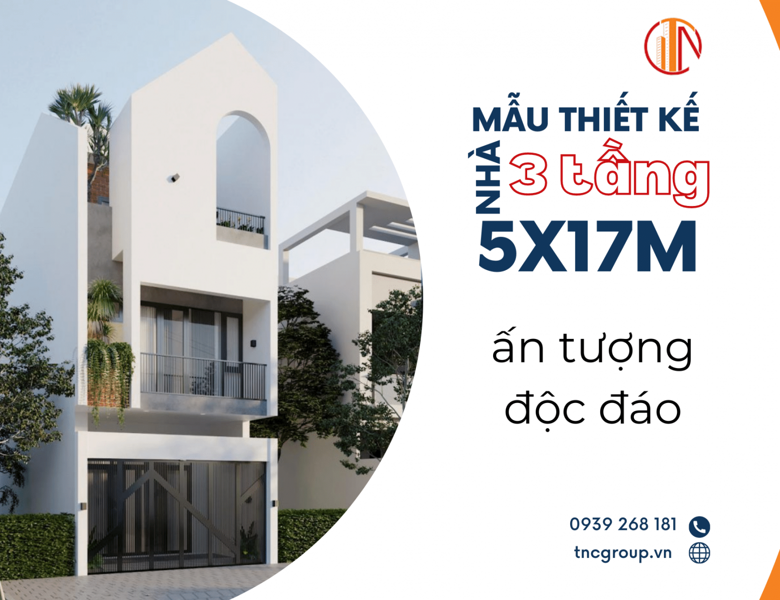 Mẫu thiết kế nhà phố 3 tầng 5x17m ấn tượng độc đáo