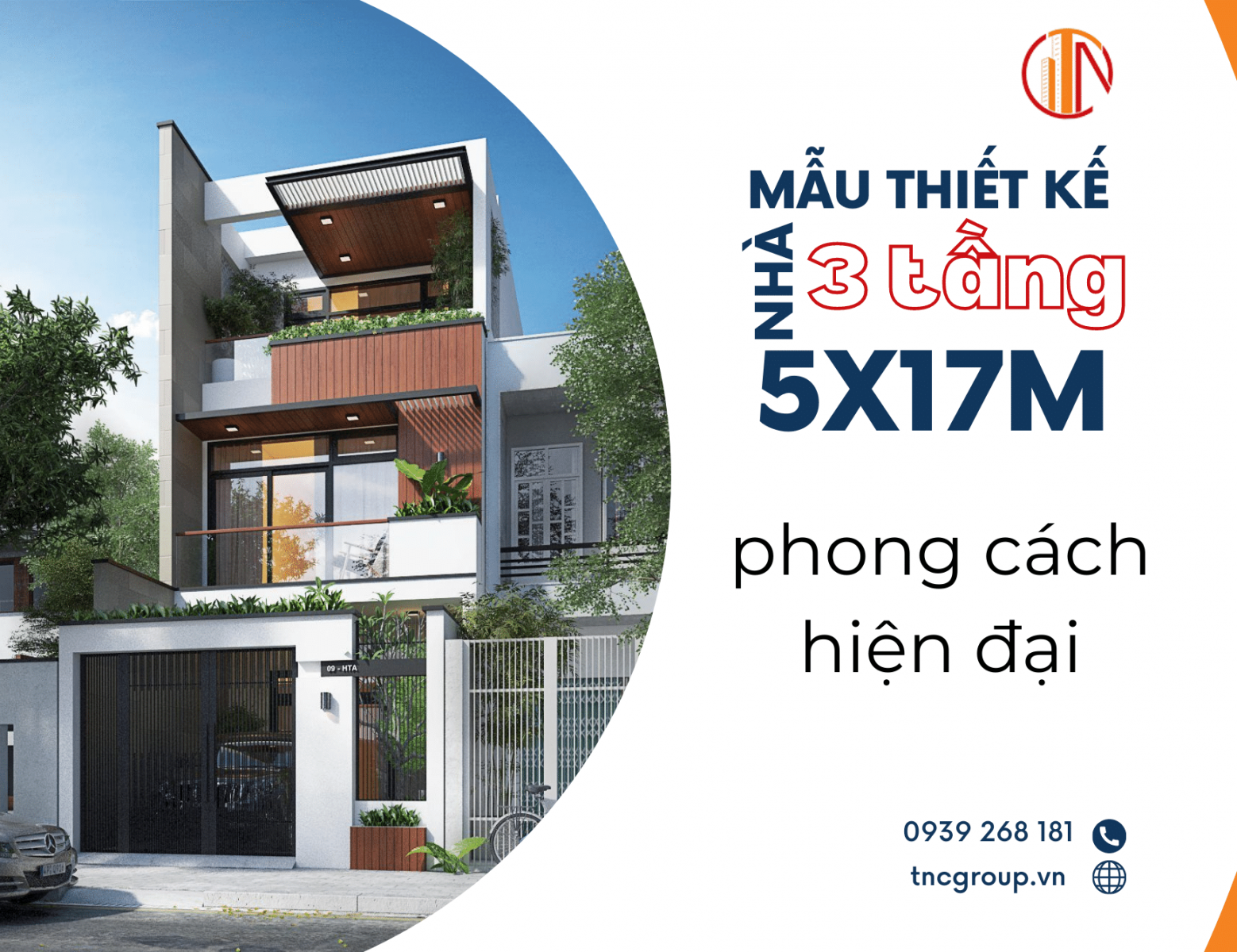 thiết kế nhà ống 3 tầng 5x17m