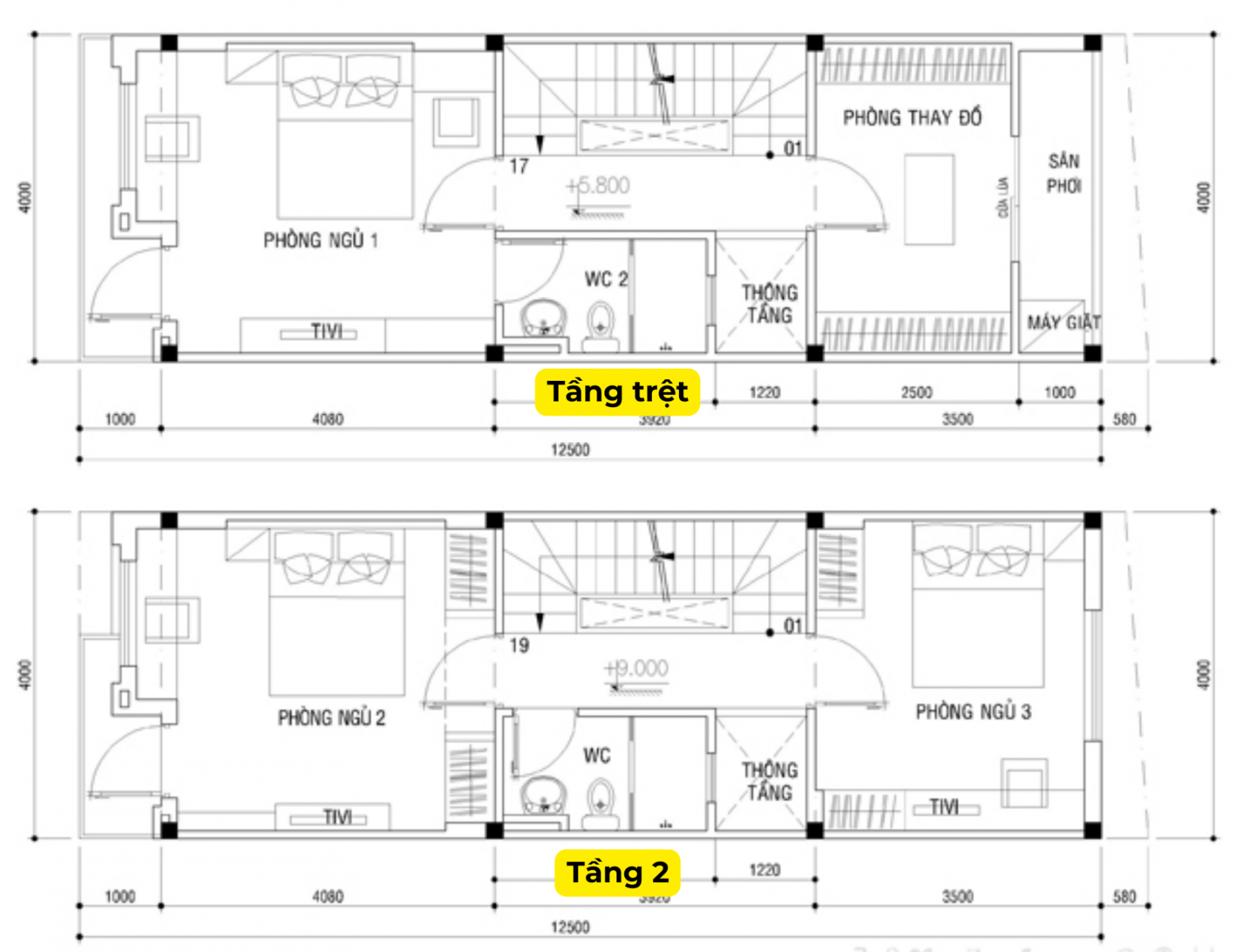 Mẫu nhà ống 4x11m đẹp 3 tầng đẹp hiện đại với 3 phòng ngủ