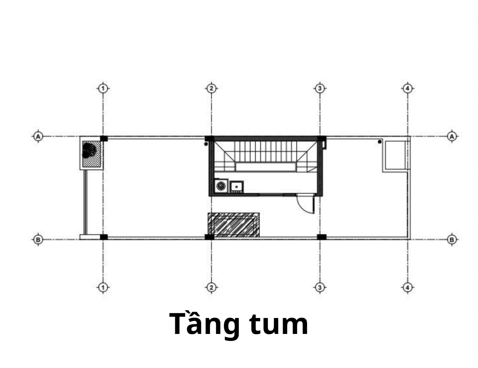 Mặt bằng thiết kế tầng tum