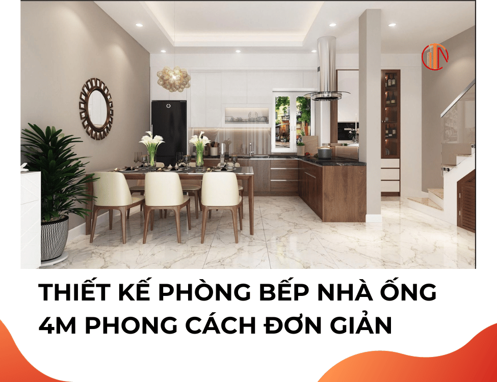 mẫu thiết kế phòng bếp nhà ống 4m