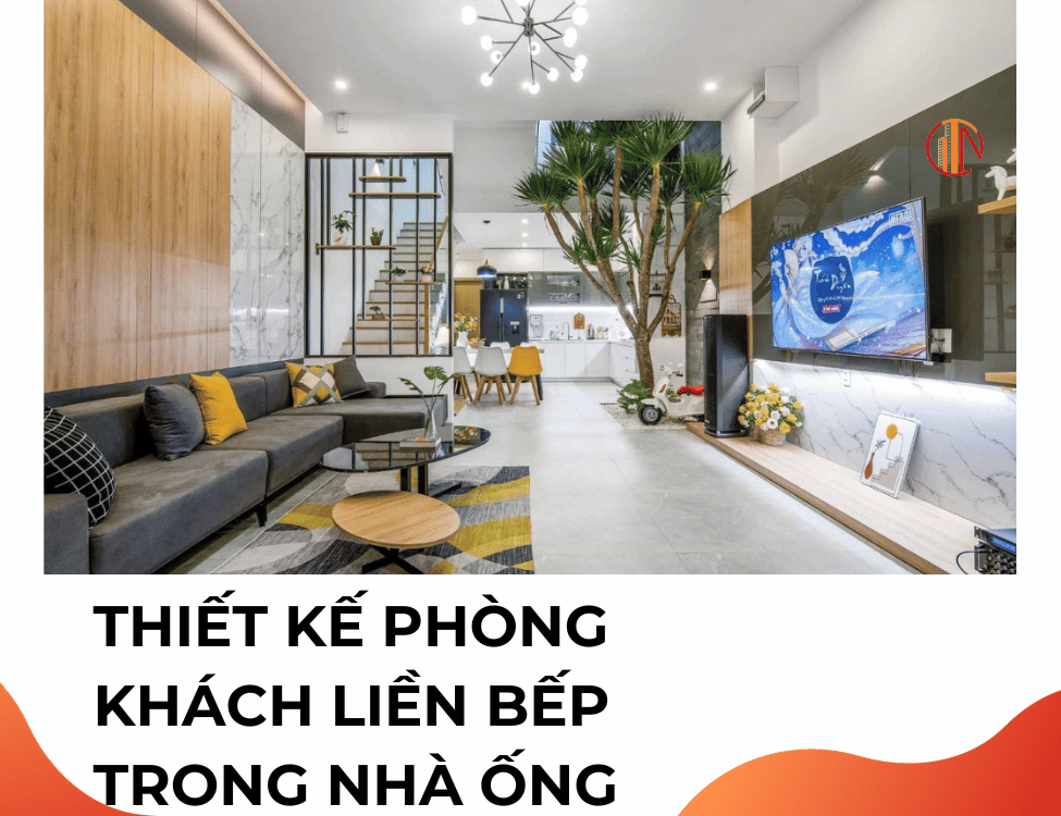 phòng khách liền bếp