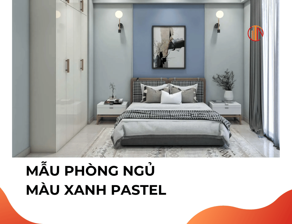 Mẫu phòng ngủ cho bé gái màu xanh pastel