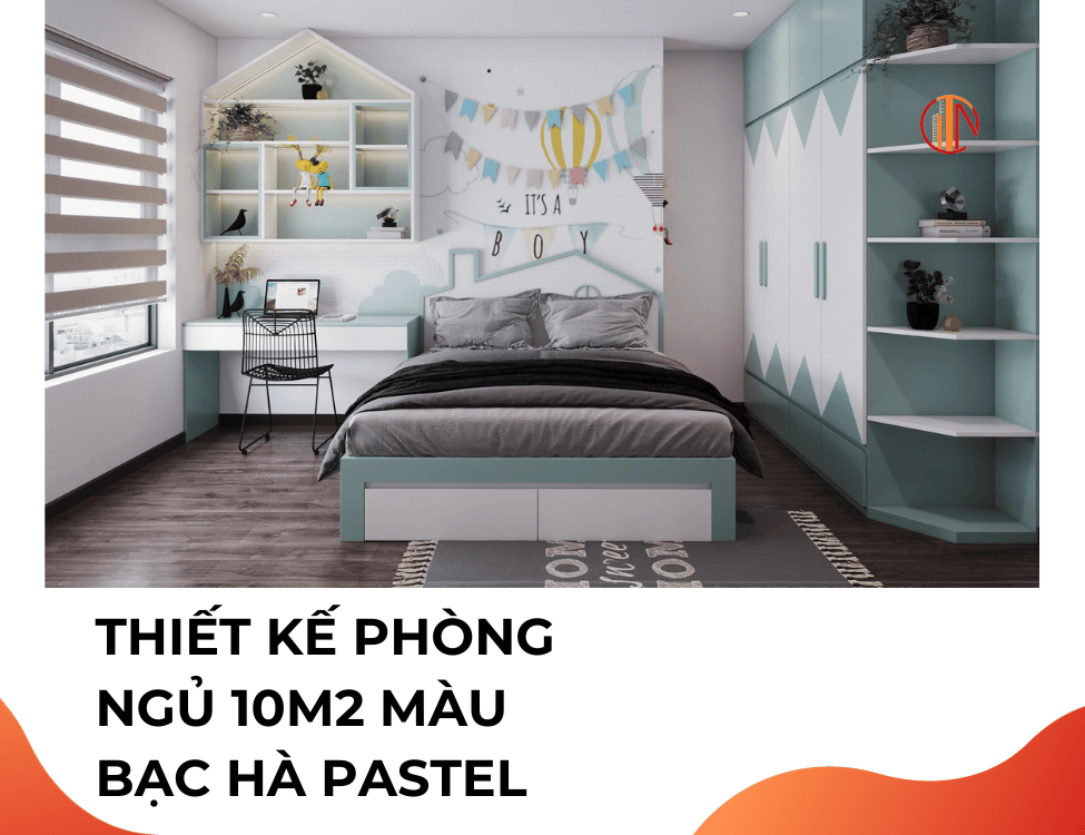 thiết kế phòng ngủ 10m2 cho bé gái