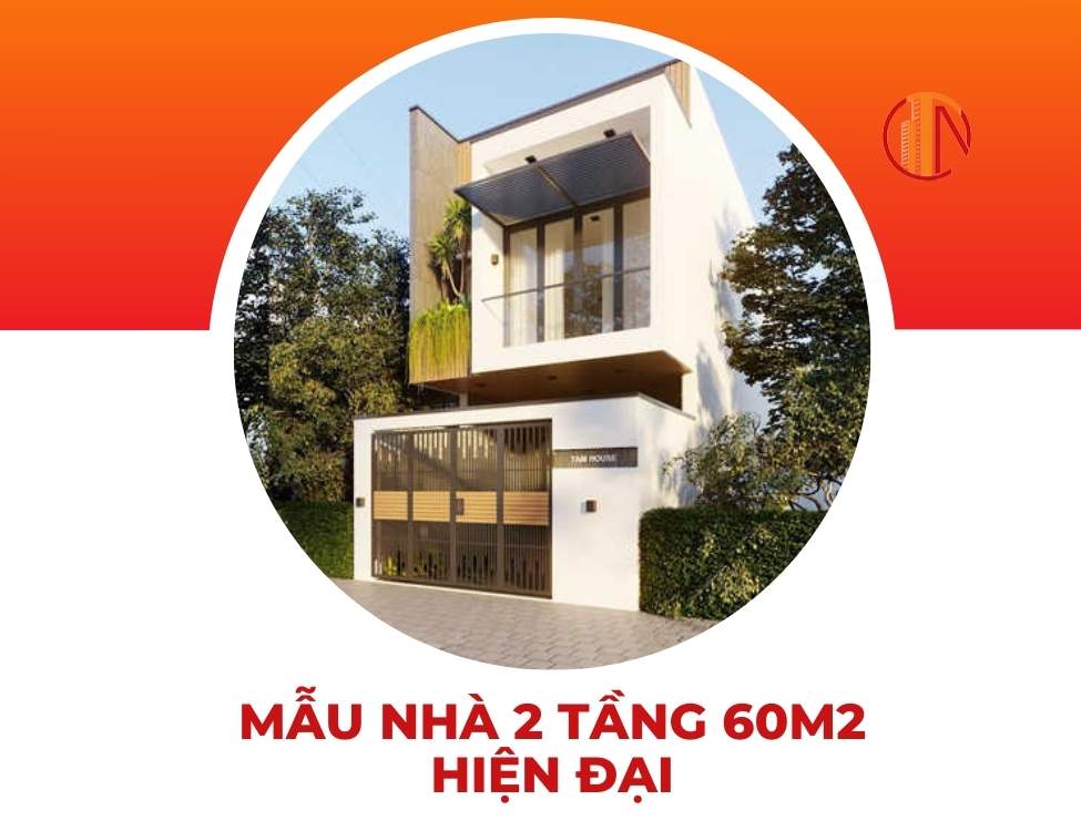 Mẫu nhà 2 tầng 60m2 hiện đại