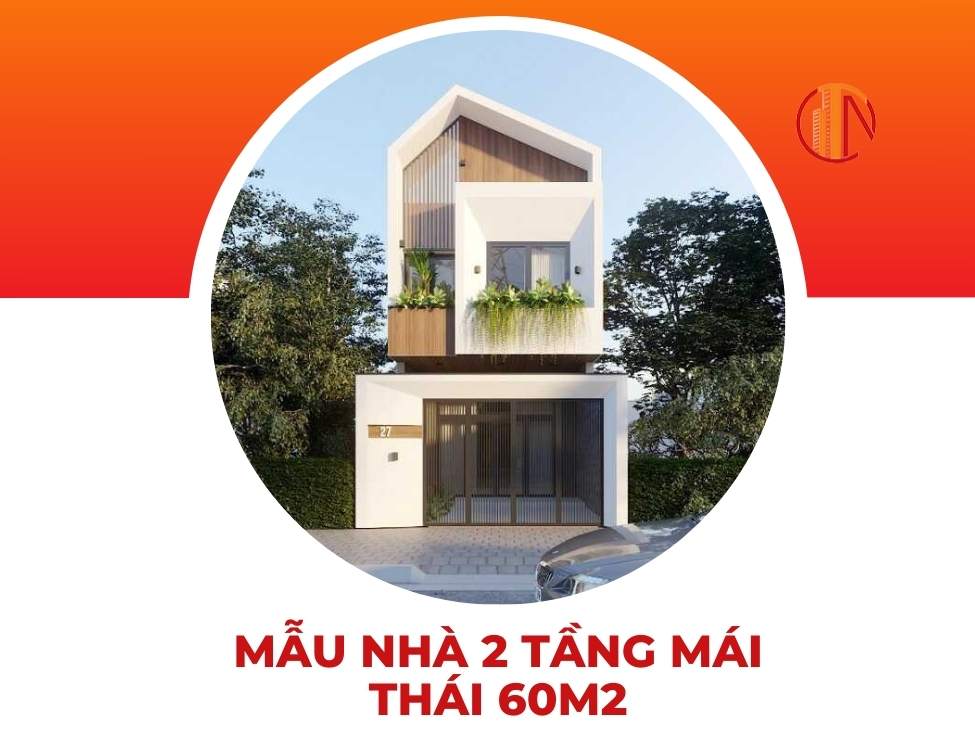 Mẫu nhà 2 tầng mái thái 60m2