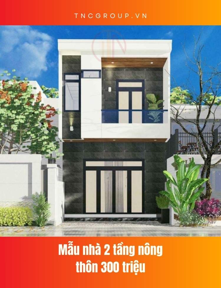 Mẫu xây nhà 2 tầng nông thôn 300 triệu đẹp