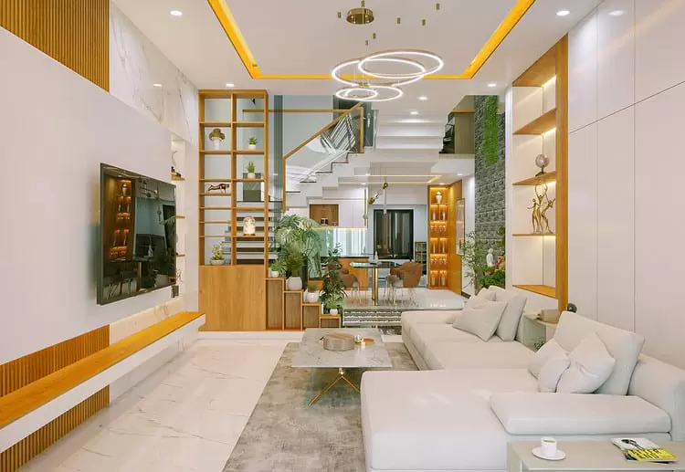 Cách tối ưu không gian phòng khách nhà ống 5m
